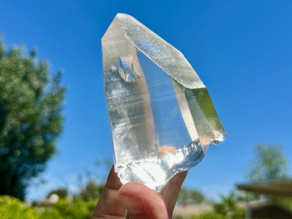 Lemurian Quartz with Time Link (Divination), AAA Water Clear, 534g, New Find, Bahia, Brazil W208