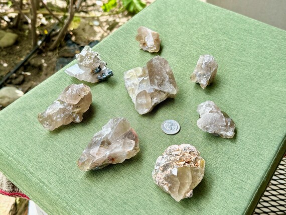 Golden Rutile Smoky Quartz Lot, 8 Pieces (946g), Crystals for Conducting & Amplifying Energy, Bahia, Brazil WS165
