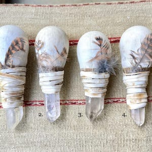 Andean Shaman Rattle with Quartz Crystal Handle, Handcrafted Rattle for Shamanic Ceremony, Made in Peru&#39;s Sacred Valley