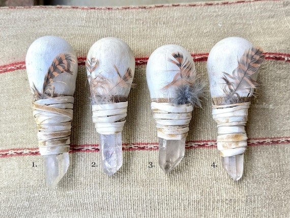 Andean Shaman Rattle with Quartz Crystal Handle, Handcrafted Rattle for Shamanic Ceremony, Made in Peru's Sacred Valley