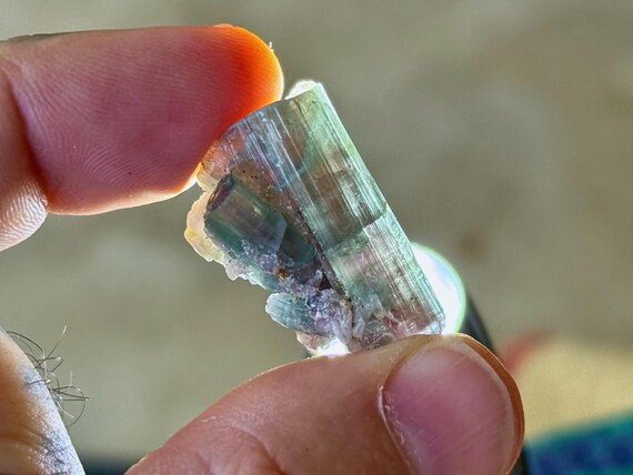 Bicolor Tourmaline, Barra do Salinas, Blue-Green & Pink Tourmaline, 10.1g, Rare Find, Minas Gerais, Brazil T125