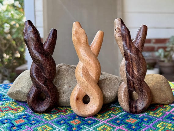 Kuripe Serpent, Traditional Shamanic Applicator Pipe, Choose ONE of Three Styles, Hand Carved Single Block Kuripe