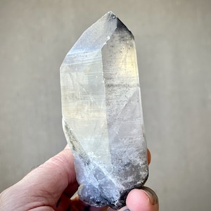 Black Phantom Lemurian Quartz, Double Terminated, 383g, Rare Find, Detoxification, Root Chakra, Bahia, Brazil X706