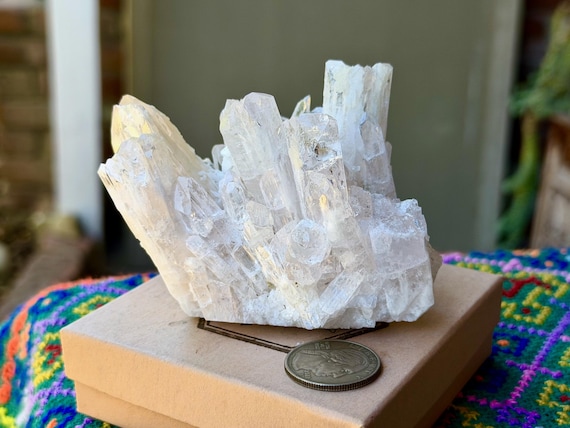 Danburite Cluster, Self-Standing, 334g, Heart & Crown Chakra, Angelic Contact, San Luis Potosí, Mexico V608