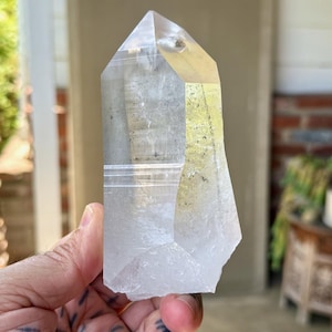Lemurian Quartz with Black Phantom, Water Clear, 512g, New Find, High Grade Lemurian, Detoxification & Purification, Bahia, Brazil W927