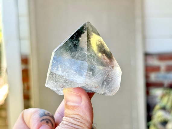 Green Chlorite Lodolite Quartz with Red Hematite Inclusions, 133g, New Find, Corinto, Minas Gerais, Brazil W585