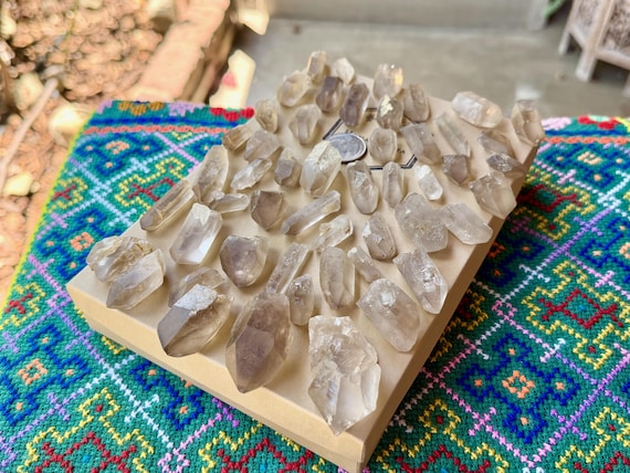 Smoky Quartz Lot, 50 pcs (360g), Natural Unpolished Quartz Points, Minas Gerais, Brazil WS263