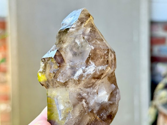 Smoky Elestial Quartz, Unique Sceptered Termination, 287g, New Find, Manifestation Crystal, Aracuai, Minas Gerais, Brazil W186