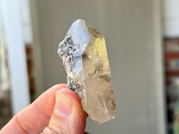 Citrine with Lepidolite, All Natural, 69g, Solar Plexus & Heart Chakra, Minas Gerais, Brazil A424