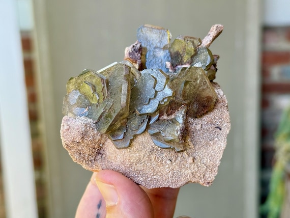 Golden Barite on Matrix, Self-Standing, Tabular Formation, 196g, New Find, Yellow Barite, Crown Chakra, Miraflores, Huanuco, Peru W241