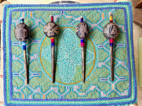 Shipibo Rattle, Owl/Snake, Flower, Hummingbird, or Chakana, Small Traditional Shaman Rattle for Medicine Ceremony, Handmade in Peru