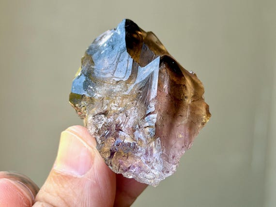 Elestial Smoky Amethyst, 40g, New Find, Spiritual Protection & Purification, Aracuai, Minas Gerais, Brazil B138