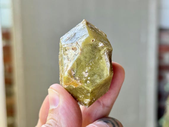 Green Garnet, Natural Dodecahedron Formation, 91g, Heart Chakra Stone for Manifestation, Prosperity, and Abundance, Mali S492