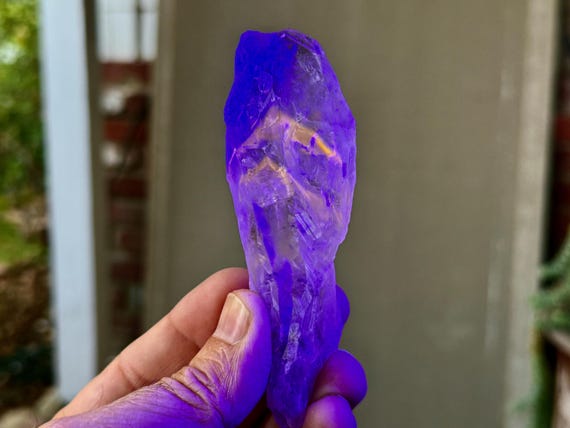 Powellite Phantom Root Quartz, UV Reactive & Natural/Unpolished, 102g, New Find, Bahia, Brazil A705