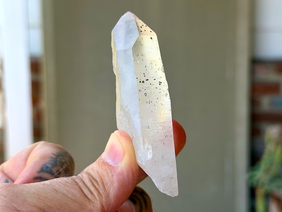 Seraphinite Lemurian Quartz, Green Clinochlore Inclusions, 62g, New Find, Diamantina, Minas Gerais, Brazil B224