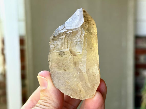 Elestial Citrine, All Natural with Jacare Textures, Self-Standing, 160g, Manifestation and Creativity, Aracuai, Minas Gerais, Brazil W992