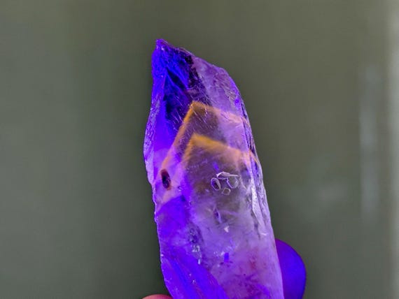 Powellite Phantom Root Quartz, UV Reactive, 37g, Natural, Raw & Unpolished, Bahia, Brazil A248