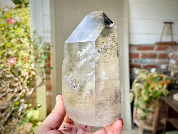 Black Phantom Lemurian Quartz with Rainbows, 2 Kilo, Crystal for Detoxification & Purification, Bahia, Brazil W238