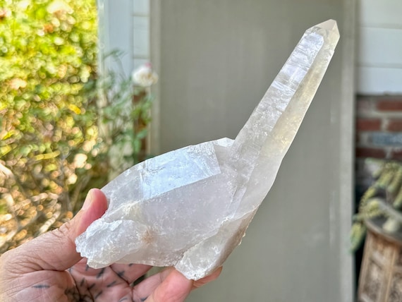 Diamantina Laser Quartz, Unique Penetrator Formation, 616g, Old Find, Energetic Clearing, Minas Gerais, Brazil W307