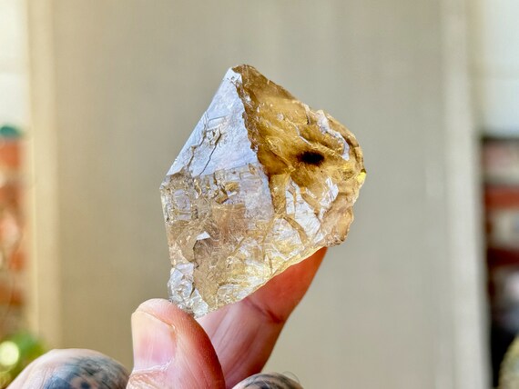 Elestial Citrine from Jenipapo, Vibrant Golden Hue and Etched Facets, 98g, New Find, Highest Quality, Minas Gerais, Brazil X973