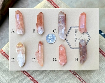 Pink Lithium Quartz, Choose ONE of Eight, Quartz Crystals with Lithium Inclusion, Energy Balance and Relaxation, Brazil R388