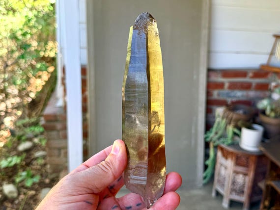 Smoky Laser Quartz, 7" Elongated Formation, 432g, New Find, Energetic Clearing, Diamantina, Minas Gerais, Brazil V611