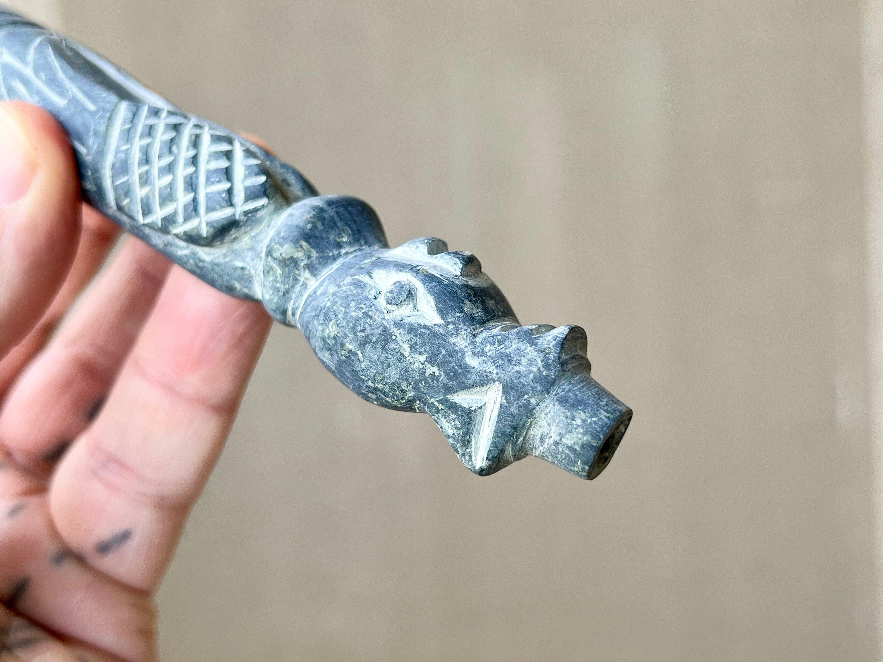 Andean Tepi Pipe, Carved Stone Tepi, Your Choice of Serpent, Condor or ...