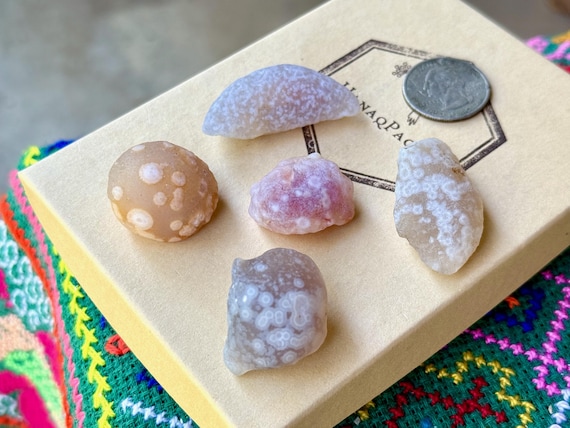 Gobi Polka Dot Agate Lot, 5 Pieces, Desert Stones of Transformation and Transcendence, Naturally Formed by Wind and Sand, China T930