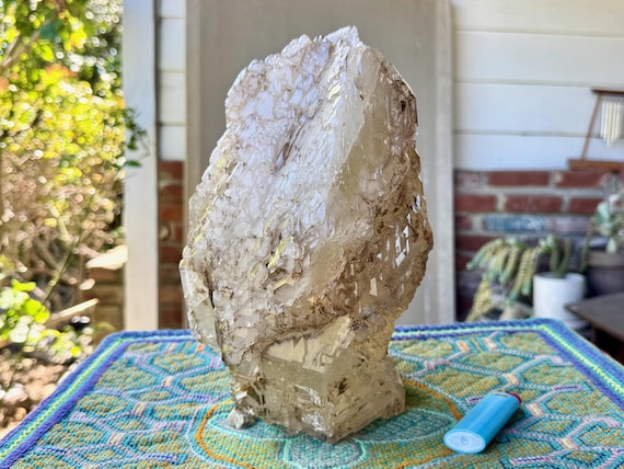 Elestial Jacare Citrine, Double Terminated, 9 Kilo, Giant Crystal for Manifestation & Creativity, Minas Gerais, Brazil W806