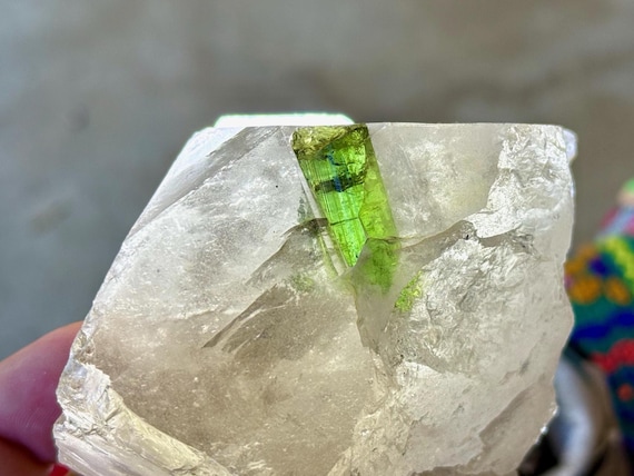 Citrine with Green Tourmaline, All-Natural, 408g, New Find, Creativity & Manifestation, São Jose do Safira, Minas Gerais, Brazil V091