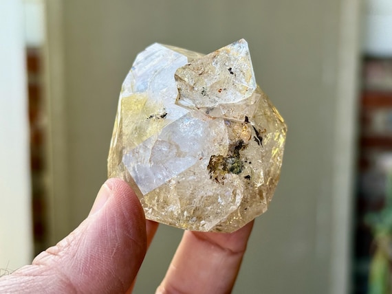Golden Healer Herkimer Diamond, Mother & Child Formation, 100g, Double Terminated, Third Eye Chakra, Universal Life Force, New York A329