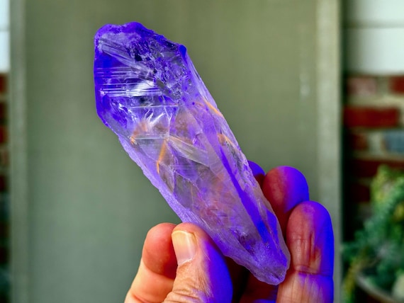 Powellite Phantom Root Quartz with Amethyst, UV Reactive, 116g, Natural, Raw & Unpolished, Bahia, Brazil A253