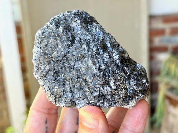 Quartz with Dravite Brown Tourmaline, Self-Standing, 399g, Root Chakra, Shadow Work & Shamanic Healing, Piaui, Brazil V038