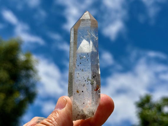Seraphinite Quartz with White Phantom, Green Clinochlore, 68g, Nature Spirits & Astral Travel, Diamantina, Minas Gerais, Brazil A843