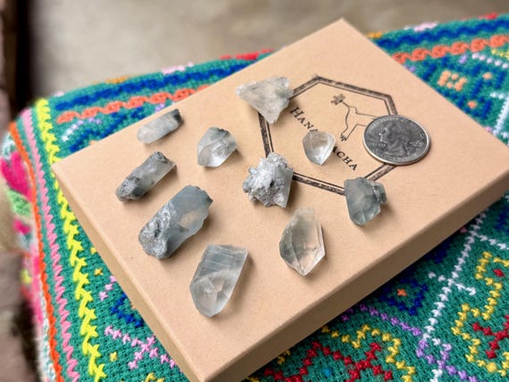 Blue Tara Quartz Lot, 10 pcs, Spiritual Growth & Intuition, Itacambira, Minas Gerais, Brazil B404