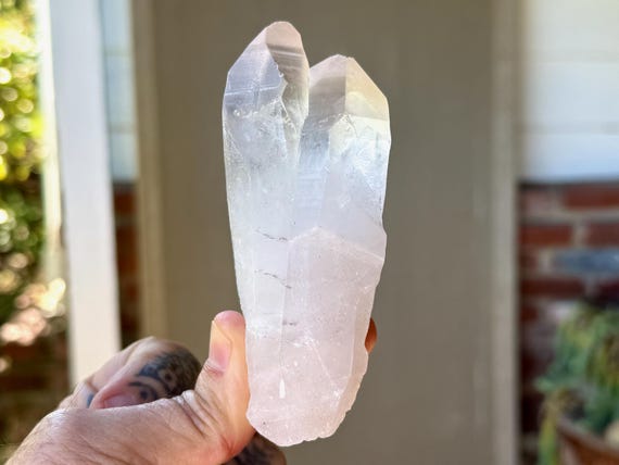 Lemurian Quartz, Tantric Twin Formation, 224g, New Find, Bahia, Brazil V123