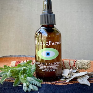 White Sage and Cedar Smudge Spray with Lavender, Agua de California, Ethically and Sustainably Handcrafted, Protection and Grounding Spray