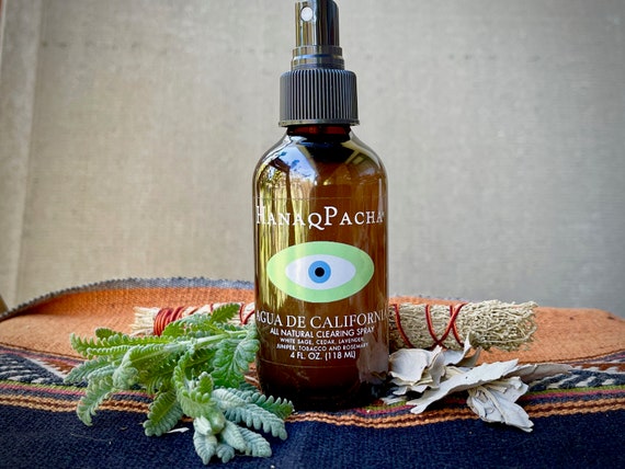 White Sage & Cedar Smudge Spray, 4 oz - Agua de California, All-Natural Grounding and Protection Spray with Ethically Sourced Ingredients