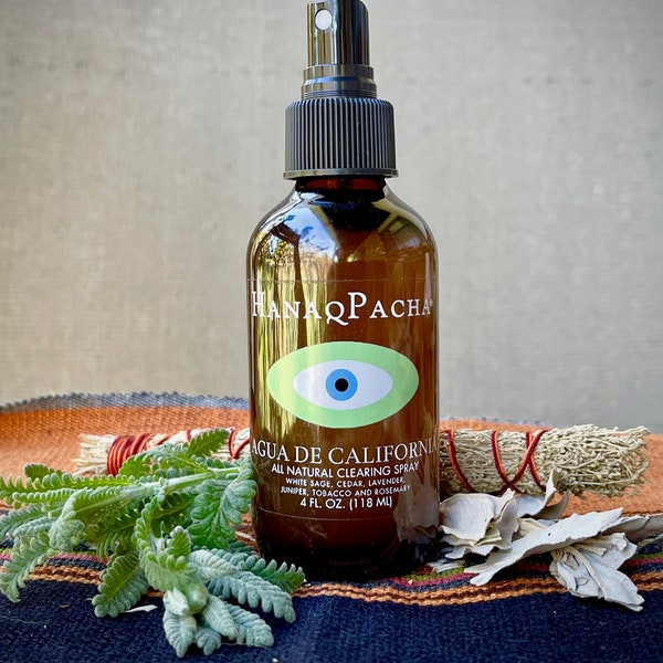 White Sage and Cedar Smudge Spray with Lavender, Agua de California, Ethically and Sustainably Handcrafted, Protection and Grounding Spray