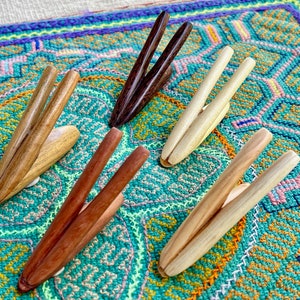 Double Kuripe, Your Choice of 5 Different Types of Wood, Handmade Wooden Dual Shamanic Applicator Pipe