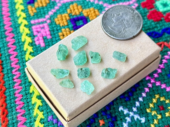 Emerald Lot, 10 pcs, Natural Raw Gem Emeralds, Empowerment, Abundance & Heart Healing, Tanzania A232