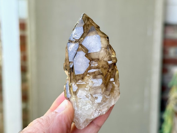 Elestial Smoky Quartz, Natural Jacare Formation, 114g, Earth Energy & Manifestation, Aracuai, Minas Gerais, Brazil T179