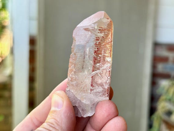 Ancient Sage Pink Dissolution Quartz with Hydrothermal Etchings, 95g, Spiritual Transformation & Evolution, Para, Brazil S583