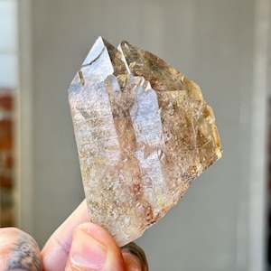 White Phantom Lodolite Quartz with Beautiful Mossy Inclusions, New Find, Highest Quality, Diamantina, Brazil R452