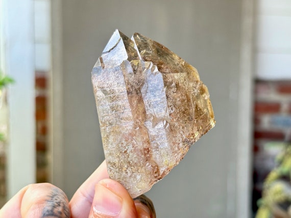 White Phantom Lodolite Quartz with Beautiful Mossy Inclusions, New Find, Highest Quality, Diamantina, Brazil R452