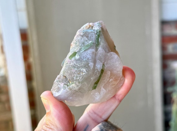 Green Tourmaline Quartz, 154g, New Find, Heart Chakra & Purification, Coronel Murta, Minas Gerais, Brazil V231