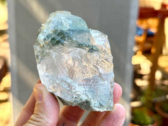 Himalayan Quartz with Green Chlorite, 340g, High Altitude Crystal, Heart Healing & Purification, India V743