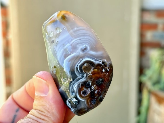 Enhydro Ocean Agate, Ancient Moving Water, 66g, Rare Find, Earth & Water Elements, Stability and Self-Reliance, Brazil A694