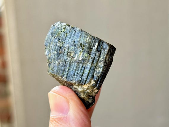 Green Tourmaline with White Albite Inclusion, 46g, Heart Chakra Crystal, Minas Gerais, Brazil S172