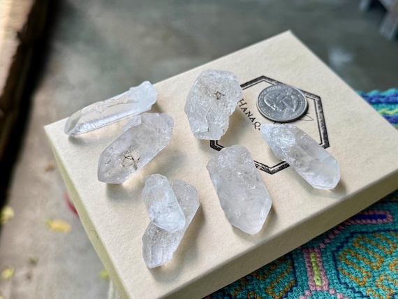 Dissolution Quartz Lot, Hydrothermally Etched, 6 Pieces, Crystals for Spiritual Evolution and Transformation, Brazil S533